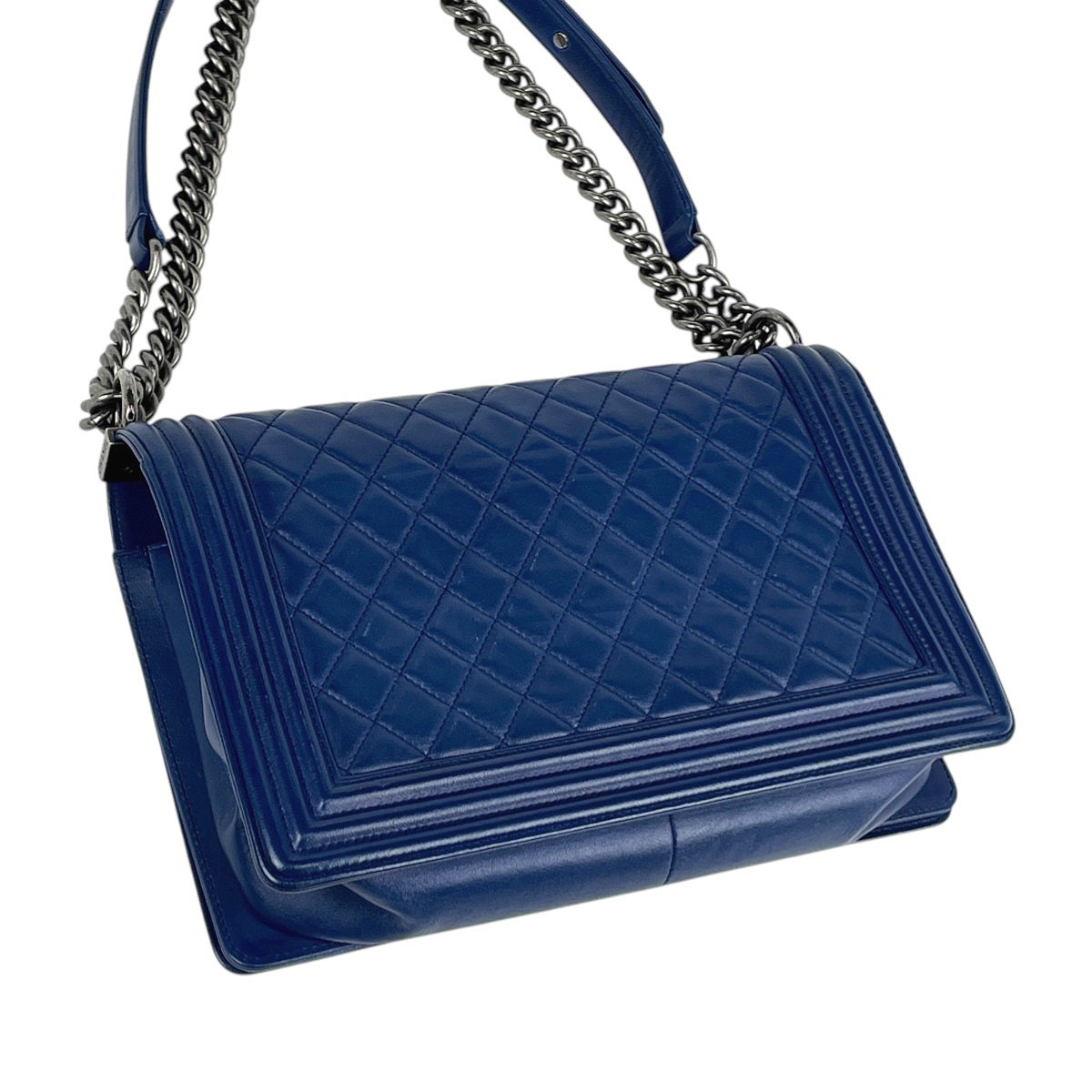 シャネル ボーイ ファブリック レザー ショルダーバッグ CHANEL 2014年頃製 ボーイシャネルチェーンショルダーバッグ