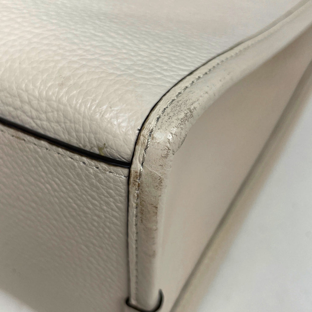 コーチ スミス トート 2WAY ショルダーバッグ トートバッグ レザー ホワイト ブラウン CM067 レディース 【中古】brbag