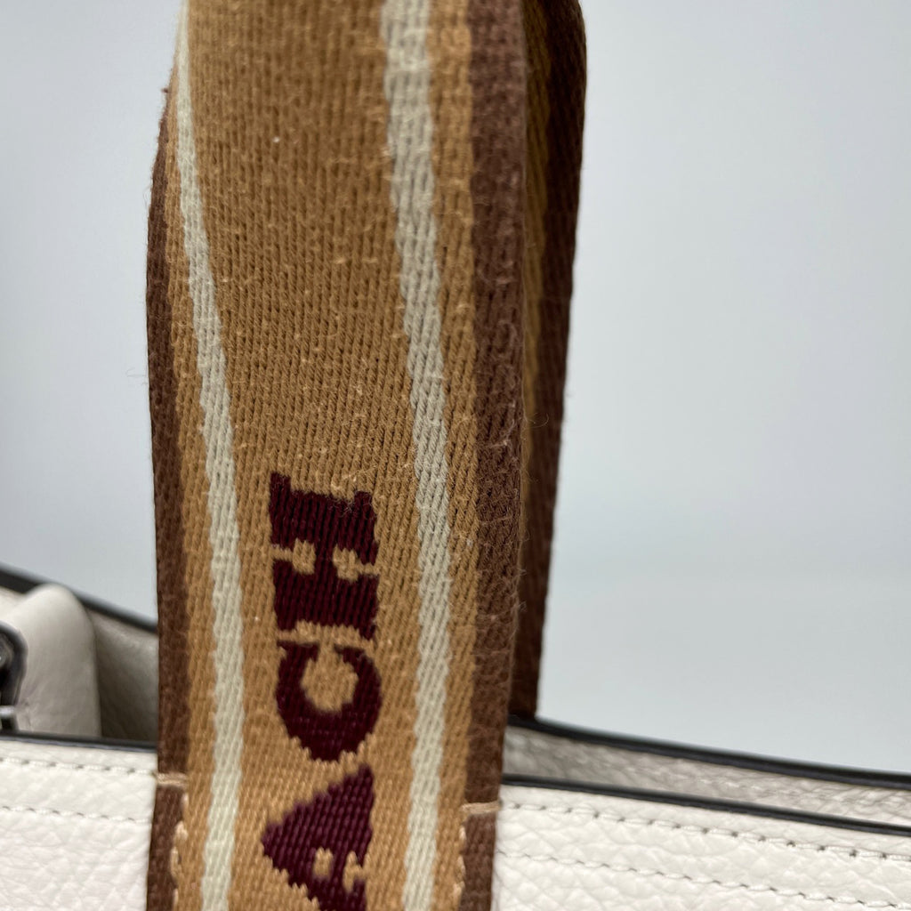 コーチ スミス トート 2WAY ショルダーバッグ トートバッグ レザー ホワイト ブラウン CM067 レディース 【中古】brbag