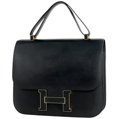 エルメス コンスタンス 29 カルターブル Hロゴ ショルダーバッグ ハンドバッグ ソンブレロ ブラック T レディース 【中古】brbag