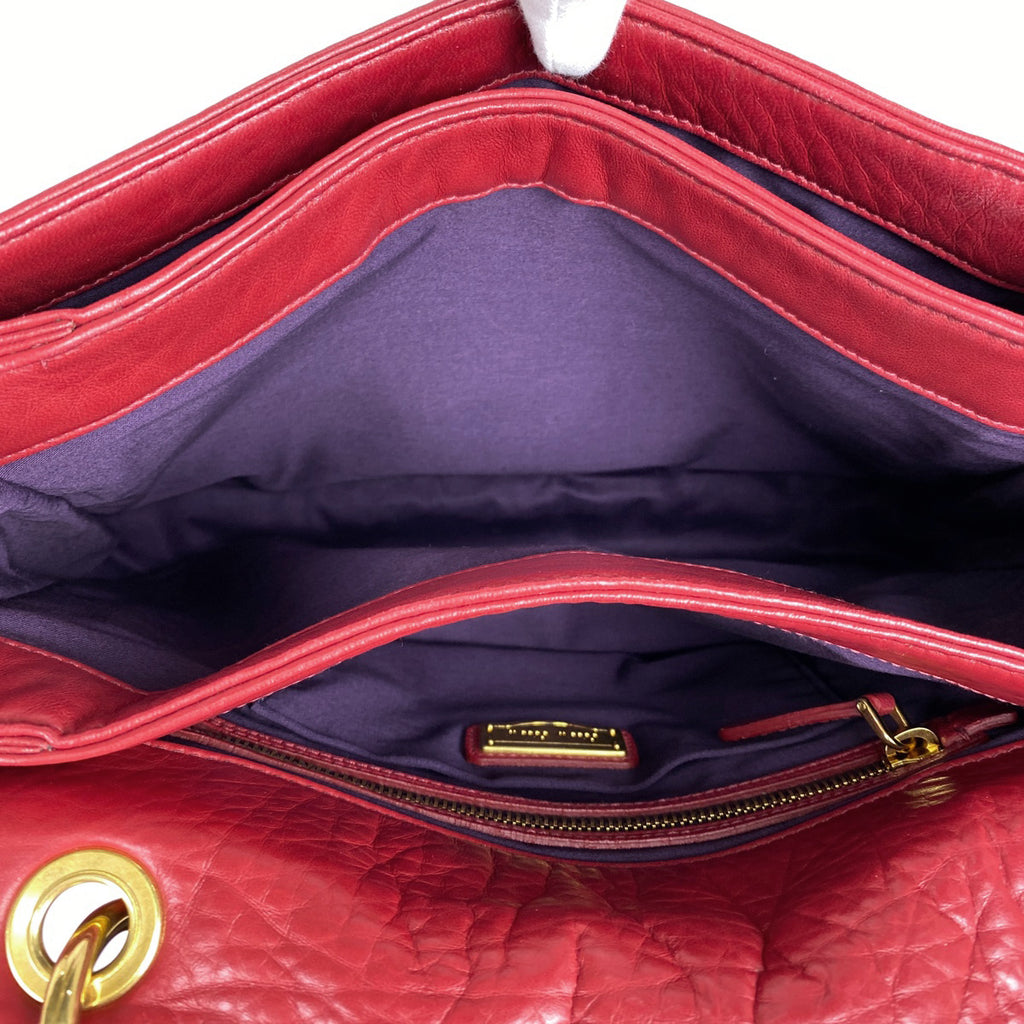 ミュウ ミュウ ロゴ ハンドバッグ 2WAY ショルダーバッグ ハンドバッグ レザー レッド レディース 【中古】 brbag
