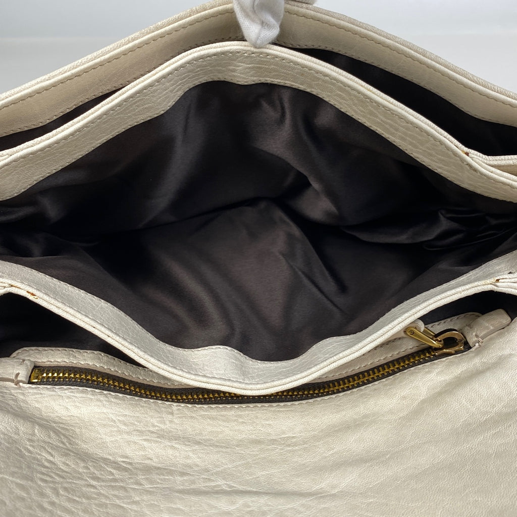 ミュウ ミュウ ロゴ ショルダーバッグ スタッズ 肩掛け ショルダーバッグ レザー ホワイト レディース 【中古】 brbag