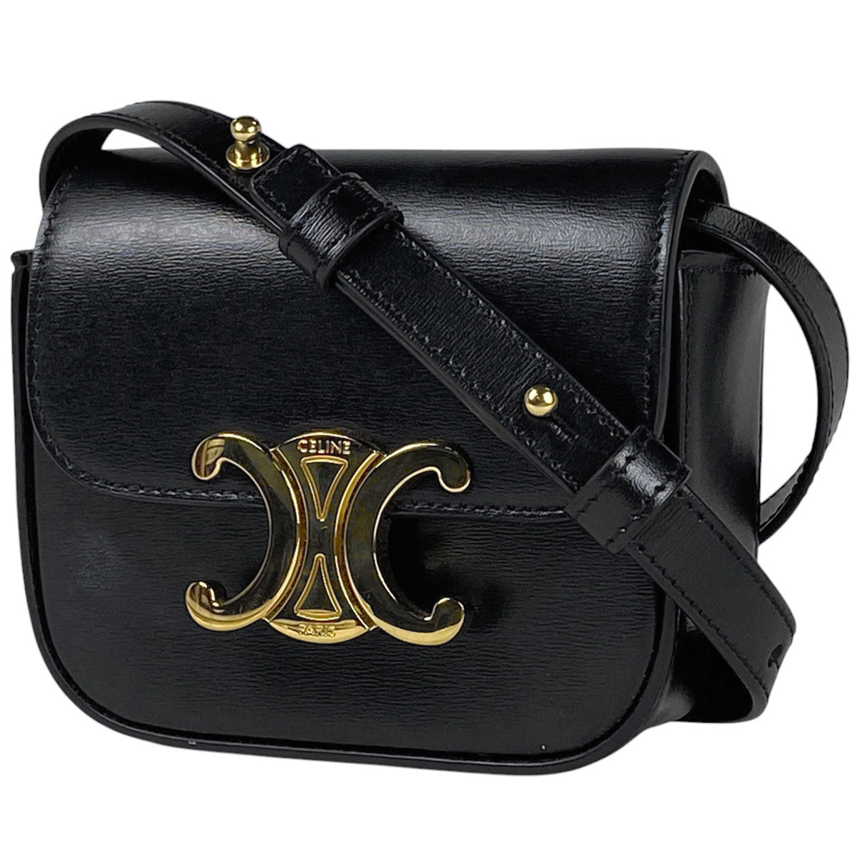 CELINE ロゴ入り レザーショルダーバッグ セリーヌ CELINE ロゴ入り レザーショルダーバッグ
