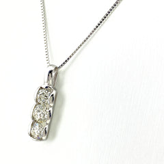 ダイヤモンド デザインネックレス WG ホワイトゴールド ペンダントハートモチーフ ネックレス K18 WG ダイヤモンド レディース 【中古】nbjwl