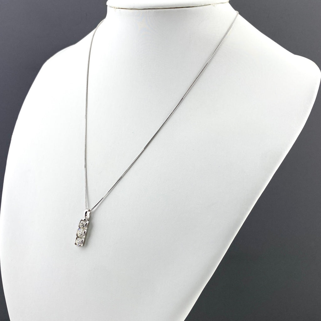 ダイヤモンド デザインネックレス WG ホワイトゴールド ペンダントハートモチーフ ネックレス K18 WG ダイヤモンド レディース 【中古】nbjwl
