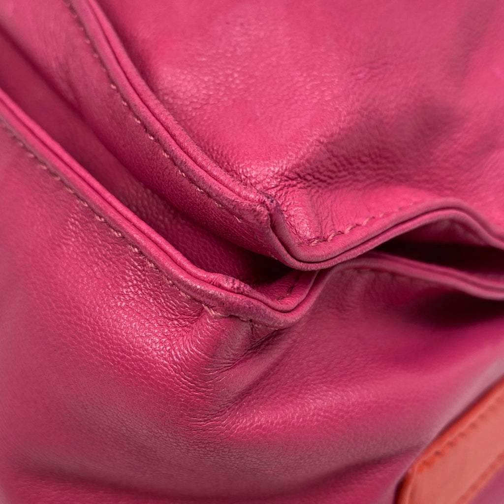ロエベ アナグラム ショルダーバッグ フラメンコ 巾着 ショルダーバッグ レザー ピンク レッド レディース 【中古】brbag