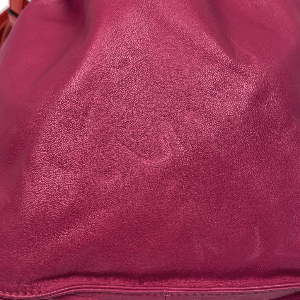 ロエベ アナグラム ショルダーバッグ フラメンコ 巾着 ショルダーバッグ レザー ピンク レッド レディース 【中古】brbag