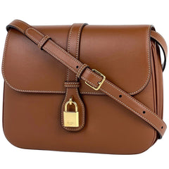 セリーヌ ロゴ ショルダーバッグ ミディアム タブー ショルダーバッグ レザー ブラウン 196583DK1 レディース 【中古】brbag