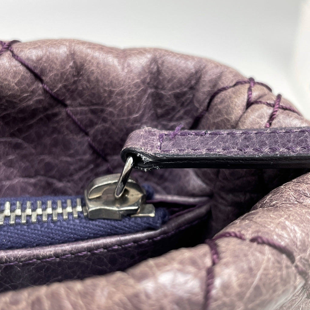 シャネル ココマーク トートバッグ ショルダーバッグ ステッチ トートバッグ レザー パープル レディース 【中古】brbag
