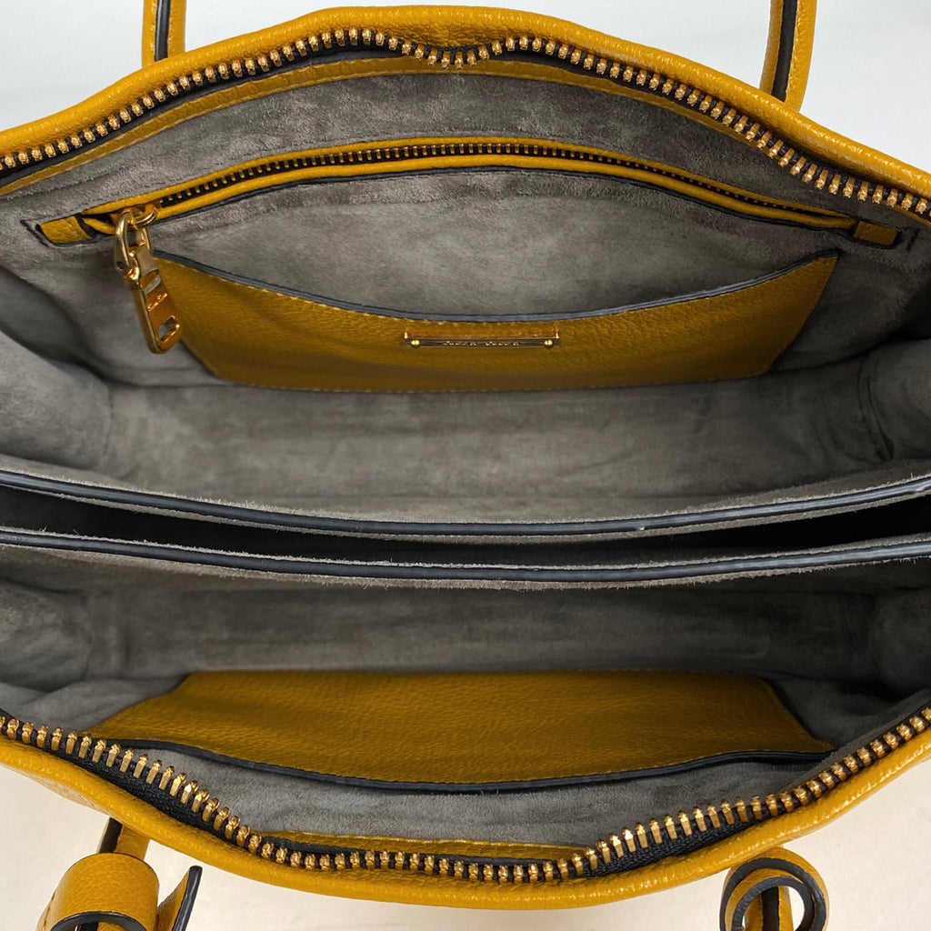 ミュウ ミュウ ロゴ ハンドバッグ 2WAY ショルダーバッグ ハンドバッグ レザー イエロー レディース 【中古】brbag
