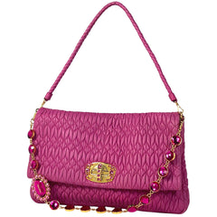 ミュウ ミュウ マテラッセ ショルダーバッグ 2WAY クリスタル ショルダーバッグ レザー ピンク レディース 【中古】brbag