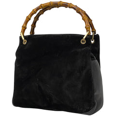 グッチ バンブー ハンドバッグ 手提げ 竹 ハンドバッグ スエード ブラック 0003444 レディース 【中古】 brbag