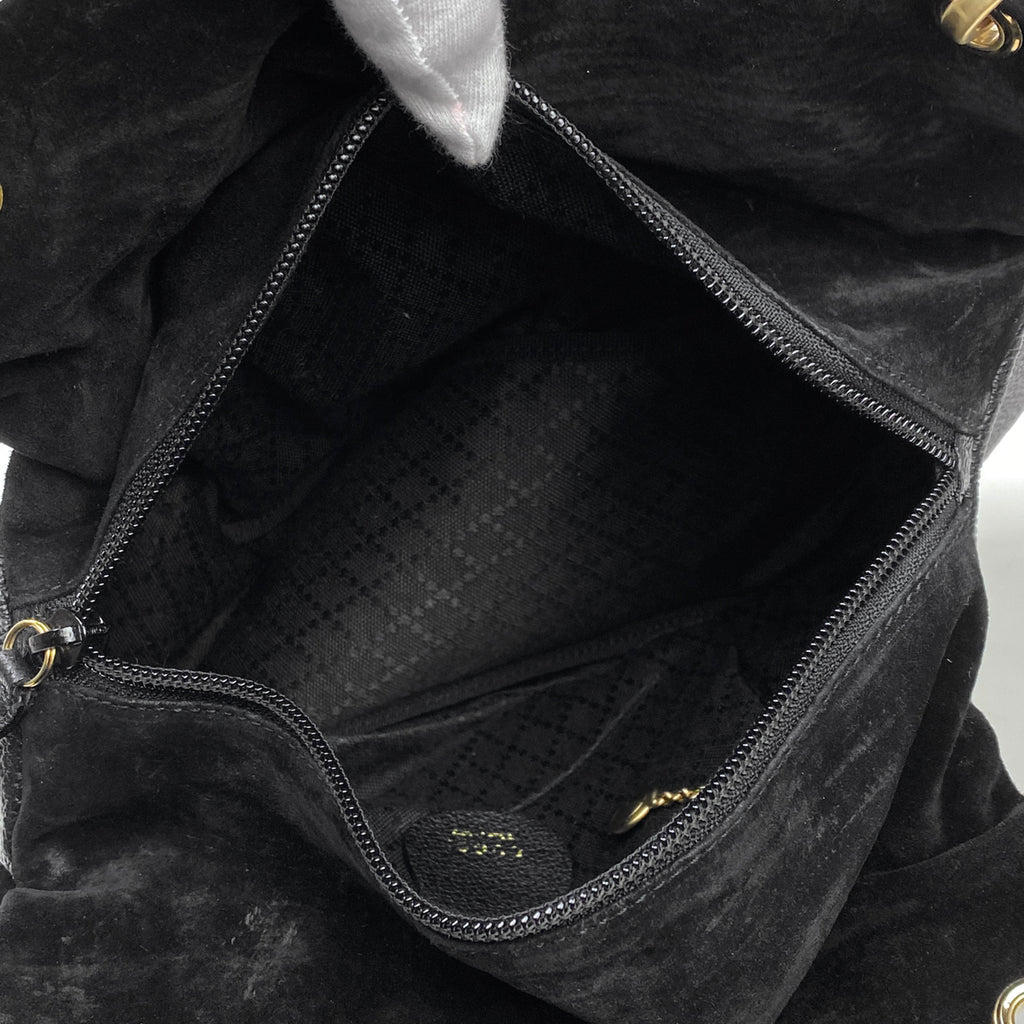 グッチ バンブー ハンドバッグ 手提げ 竹 ハンドバッグ スエード ブラック 0003444 レディース 【中古】 brbag