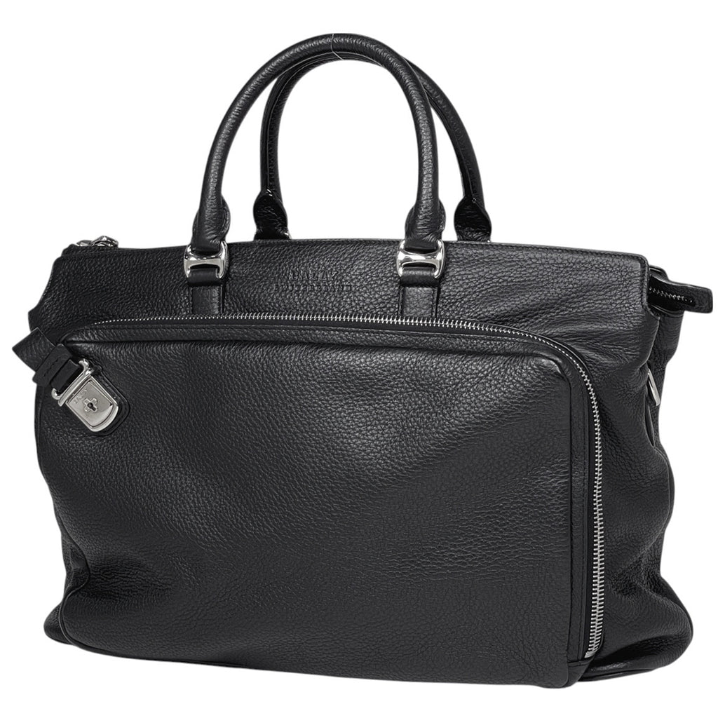バリー ロゴ ビジネスバッグ 2WAY ショルダーバッグ ビジネスバッグ レザー ブラック メンズ 【中古】brbag