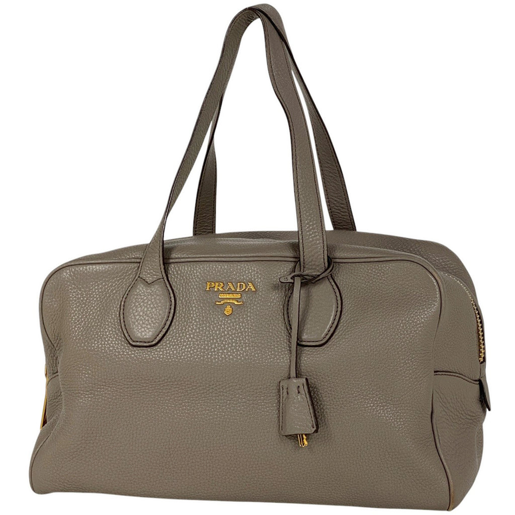 プラダ ロゴ ハンドバッグ ショルダーバッグ ハンドバッグ レザー グレージュ BL0862 レディース 【中古】 brbag