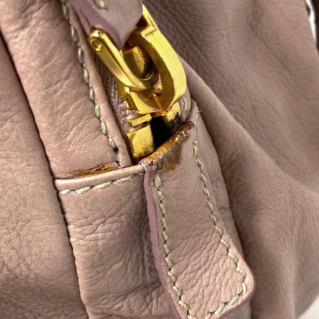 ミュウ ミュウ ロゴ ハンドバッグ 2WAY ショルダーバッグ ハンドバッグ レザー ピンク RN0509 レディース 【中古】 brbag