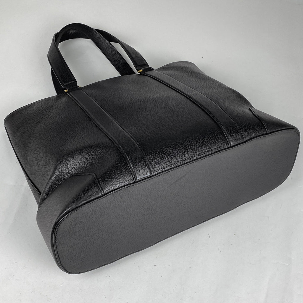 グッチ ロゴ トートバッグ シェリーライン ウェブ トートバッグ レザー ブラック 495529 レディース 【中古】 brbag
