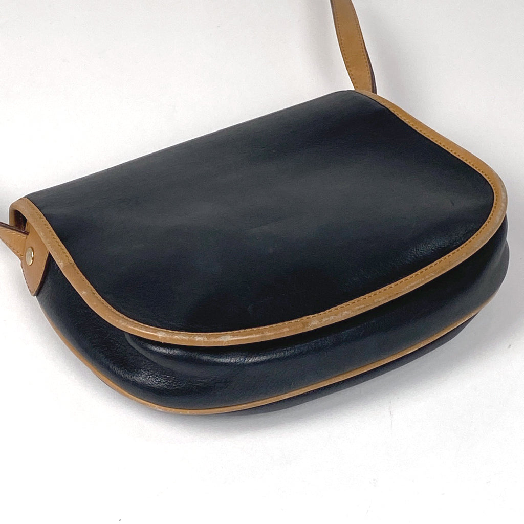 セリーヌ ロゴ ショルダーバッグ 斜め掛け ショルダーバッグ レザー ブラック　ブラウン レディース 【中古】 brbag