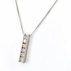 メレダイヤ デザインネックレス WG ホワイトゴールド ペンダント ネックレス K18 WG ダイヤモンド レディース 【中古】nbjwl