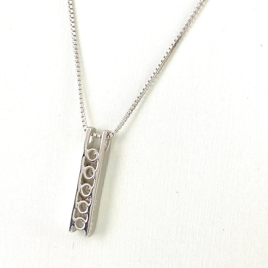メレダイヤ デザインネックレス WG ホワイトゴールド ペンダント ネックレス K18 WG ダイヤモンド レディース 【中古】nbjwl
