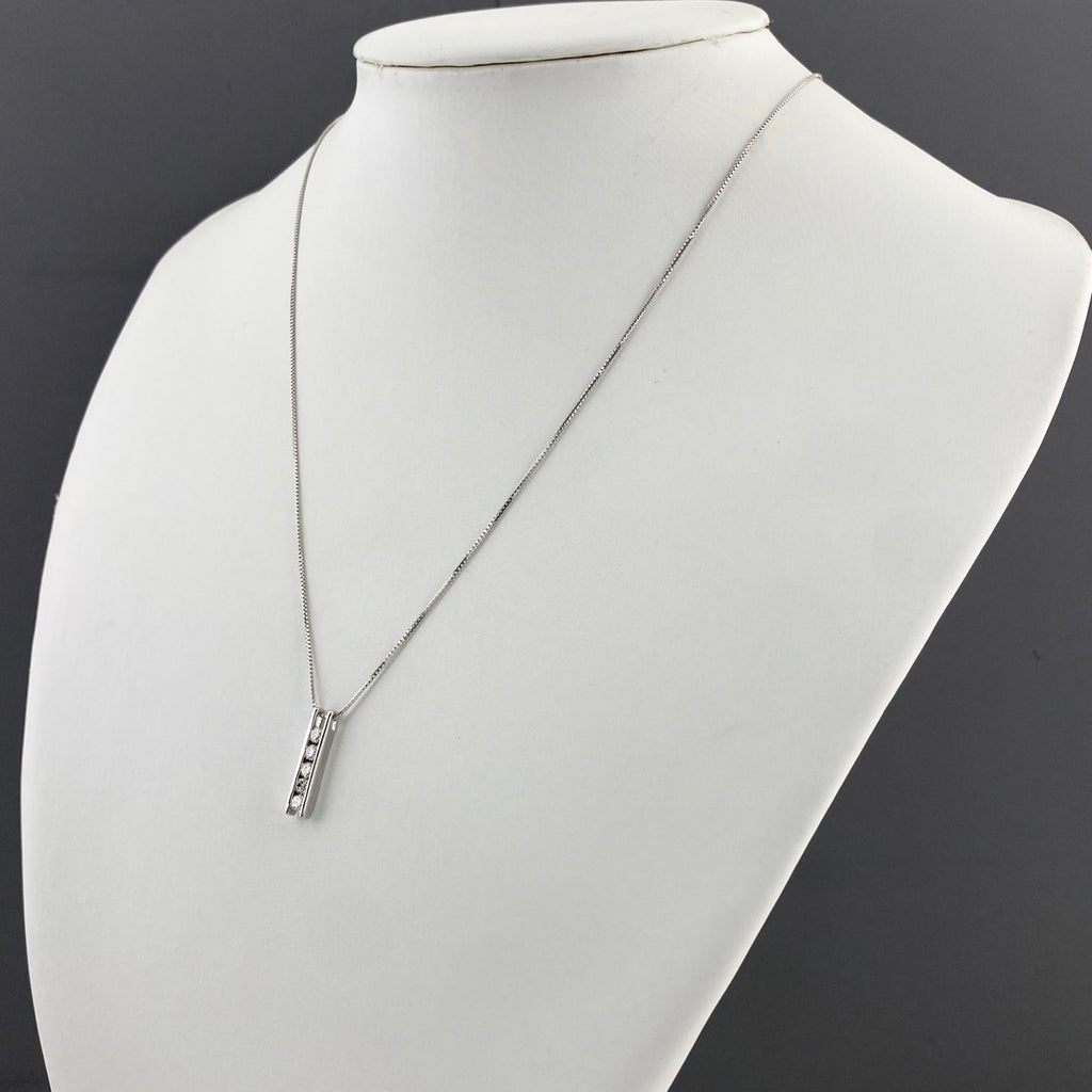 メレダイヤ デザインネックレス WG ホワイトゴールド ペンダント ネックレス K18 WG ダイヤモンド レディース 【中古】nbjwl
