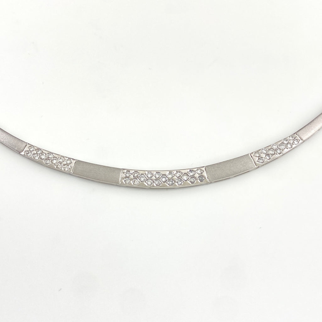 メレダイヤ デザインネックレス WG ホワイトゴールド ネックレス K18 WG ダイヤモンド レディース 【中古】nbjwl