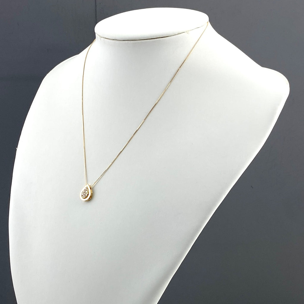 メレダイヤ デザインネックレス YG イエローゴールド ペンダント ネックレス K18 ダイヤモンド レディース 【中古】nbjwl
