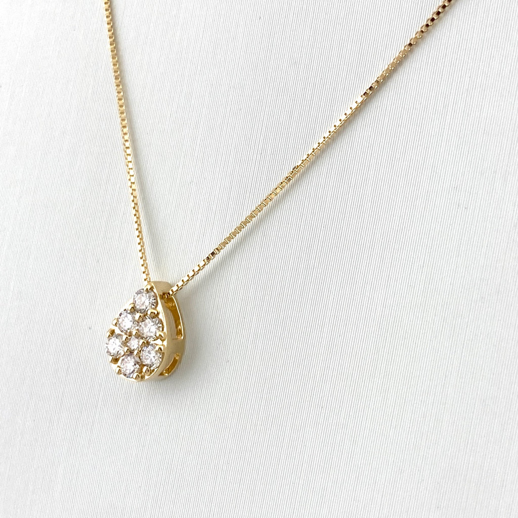 メレダイヤ デザインネックレス YG イエローゴールド ペンダント ネックレス K18 ダイヤモンド レディース 【中古】nbjwl