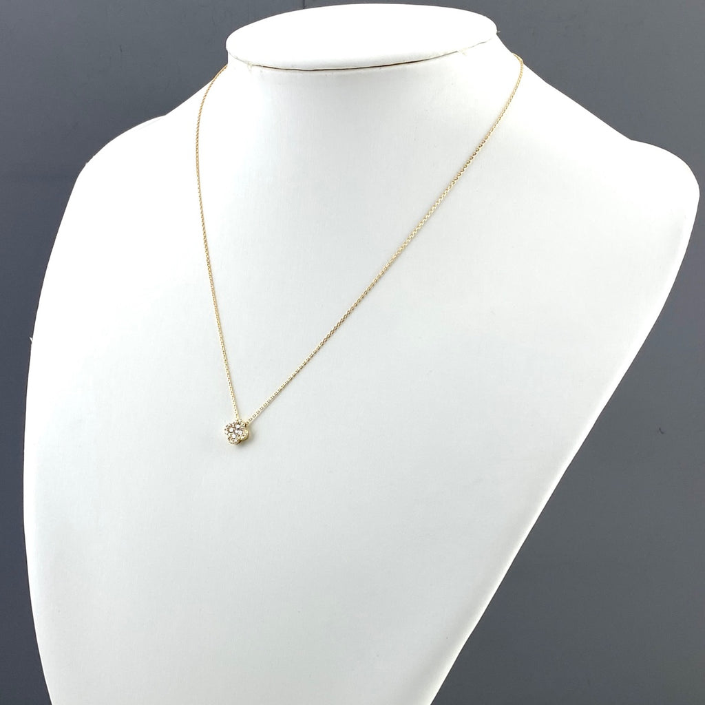 メレダイヤ デザインネックレス YG イエローゴールド ペンダント ネックレス K18 ダイヤモンド レディース 【中古】nbjwl