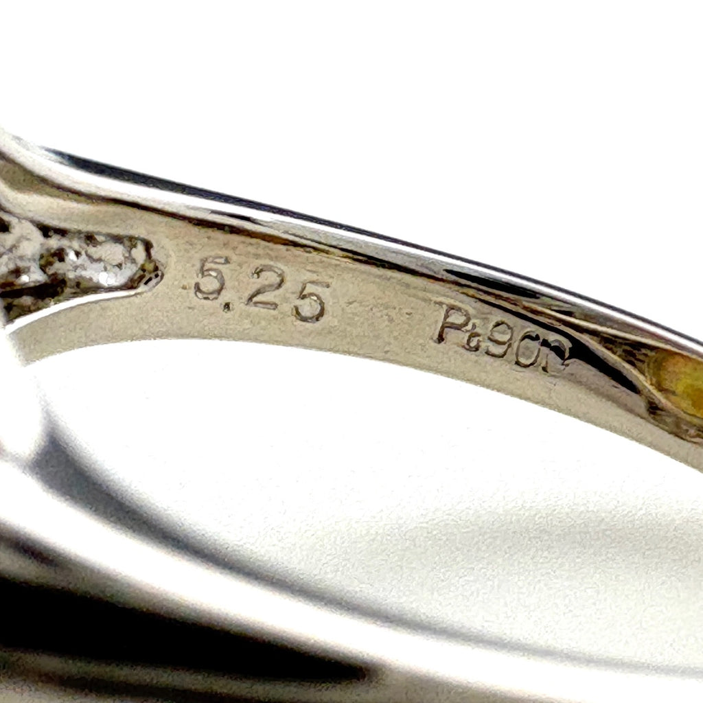 オパール デザインリング プラチナ 指輪 メレダイヤ リング 14号 Pt900 オパール ダイヤモンド レディース ノンブランドジュエリー 【中古】nbjwl