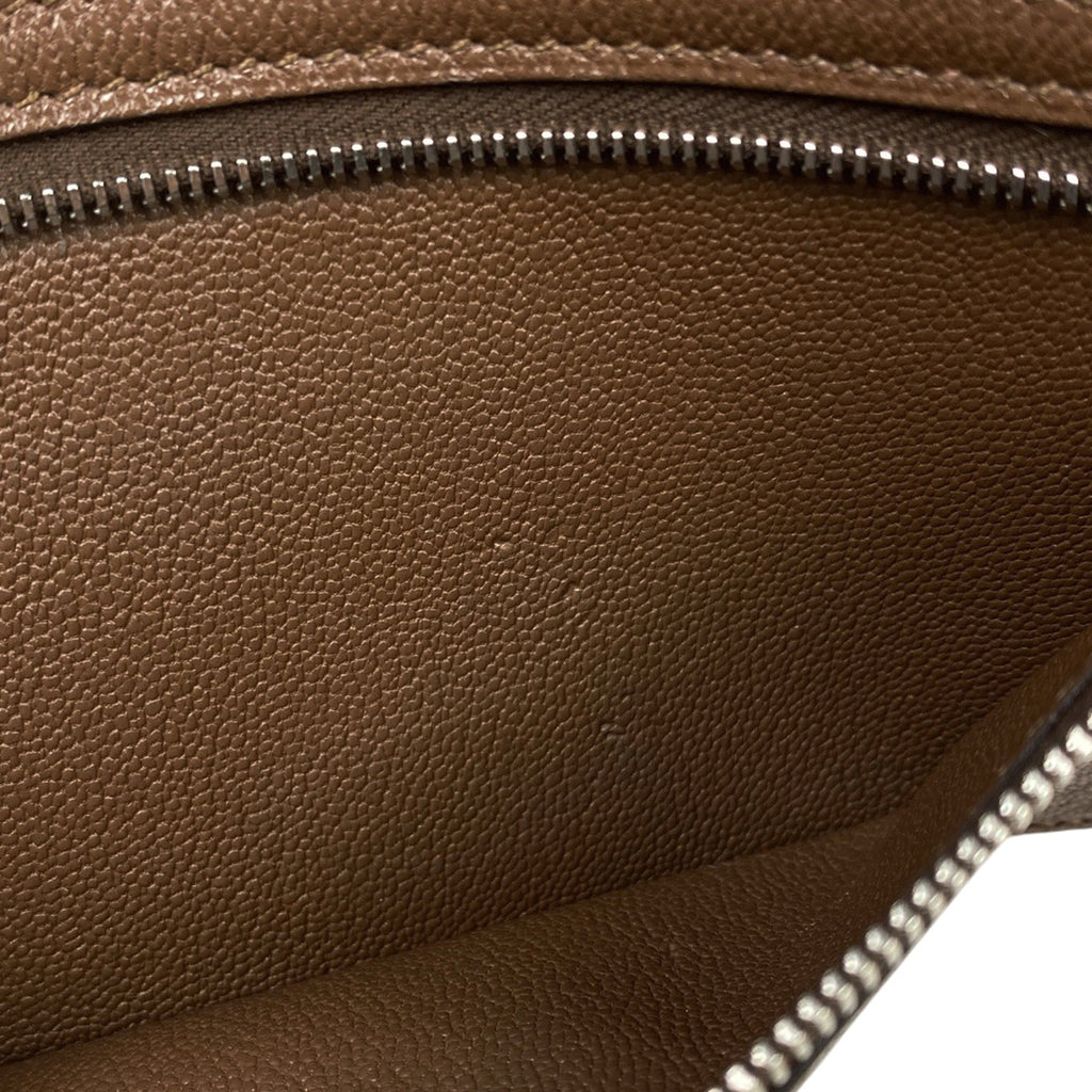 エルメス ベアン スフレ Hロゴ 二つ折り 長財布 アリゲーター ダークブラウン □H レディース 【中古】brbag