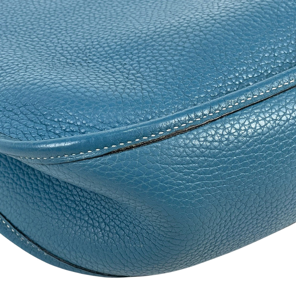 エルメス エヴリン 1 GM パンチング Hロゴ ショルダーバッグ トリヨンクレマンス ライトブルー □J レディース 【中古】brbag