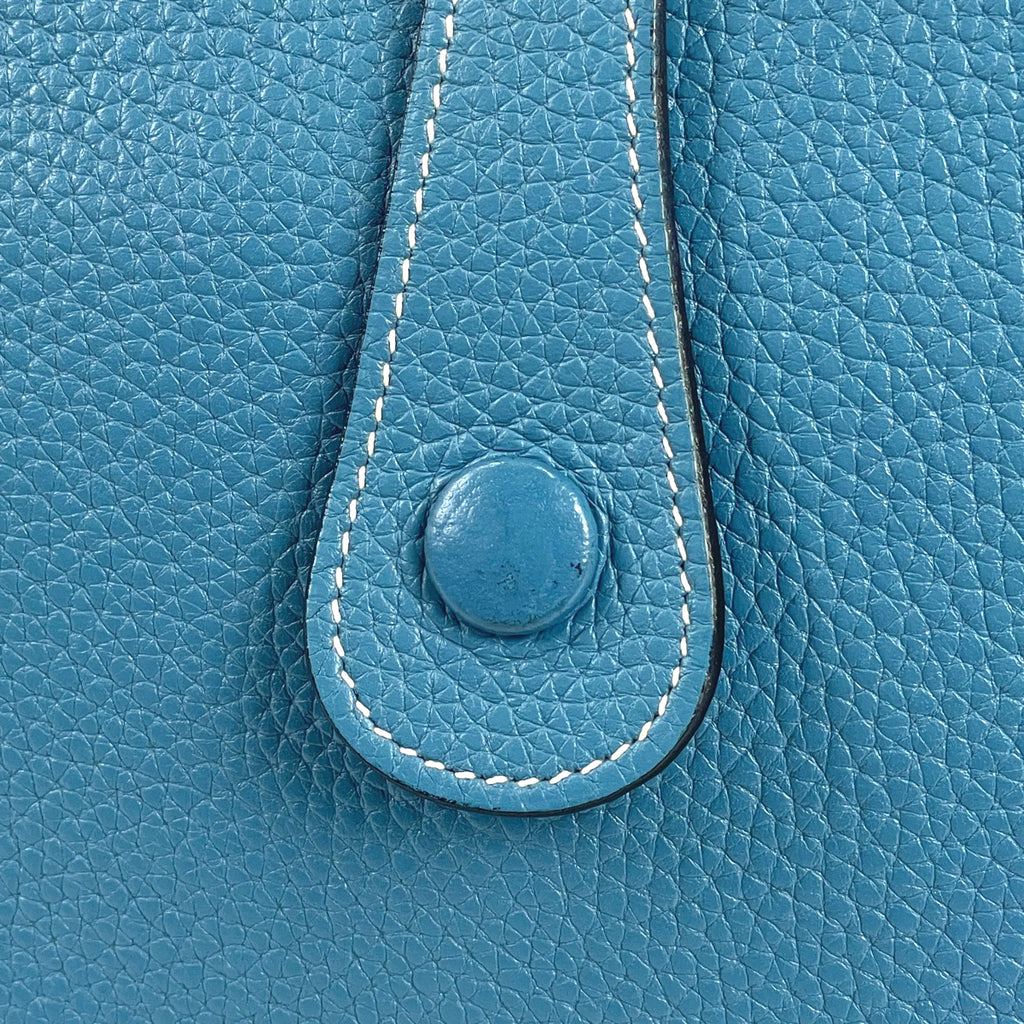 エルメス エヴリン 1 GM パンチング Hロゴ ショルダーバッグ トリヨンクレマンス ライトブルー □J レディース 【中古】brbag