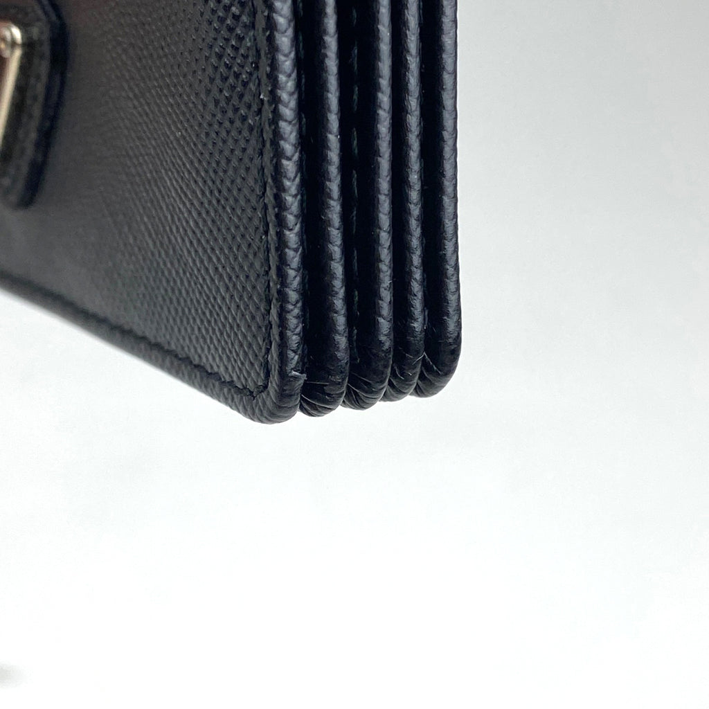 プラダ ロゴプレート カードケース カード入れ レザー ネロ(ブラック) 1M1211 レディース 【中古】brbag