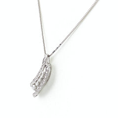 メレダイヤ デザインネックレス WG ホワイトゴールド ペンダント ネックレス K14 WG ダイヤモンド レディース 【中古】nbjwl