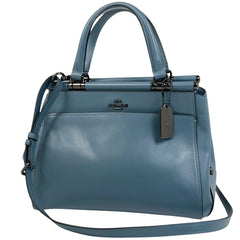 コーチ ロゴ ハンドバッグ 2WAY ショルダーバッグ ハンドバッグ レザー ライトブルー 31916 レディース 【中古】brbag