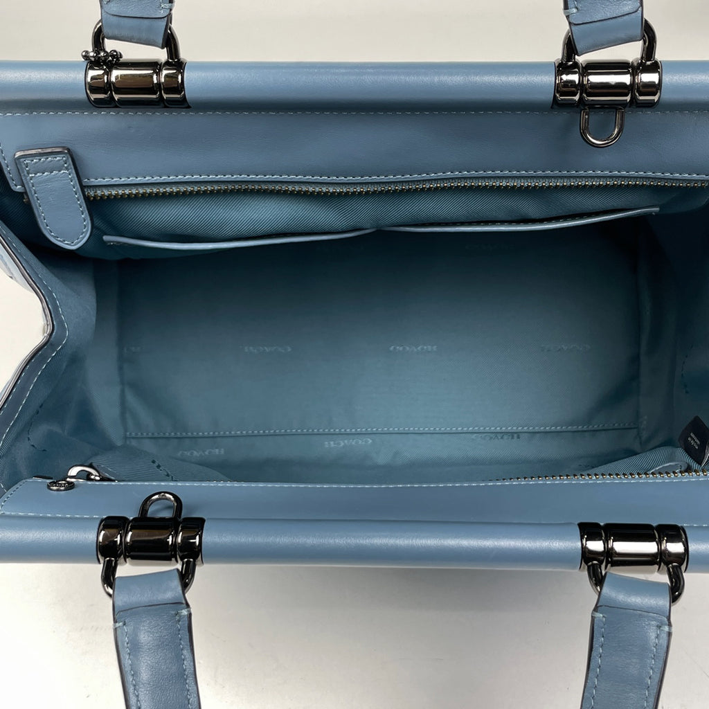 コーチ ロゴ ハンドバッグ 2WAY ショルダーバッグ ハンドバッグ レザー ライトブルー 31916 レディース 【中古】brbag