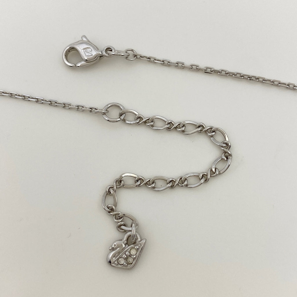 スワロフスキー クリスタル デザイン ネックレス メタル シルバー レディース 【中古】 bracc