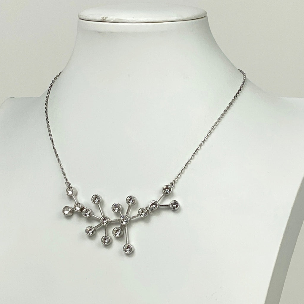 スワロフスキー クリスタル デザイン ネックレス メタル シルバー レディース 【中古】 bracc