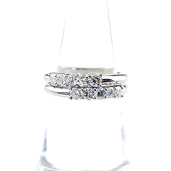 星の砂 メレダイヤ デザインリング プラチナ 指輪 リング 11号 Pt900 ダイヤモンド レディース 【中古】brjwl