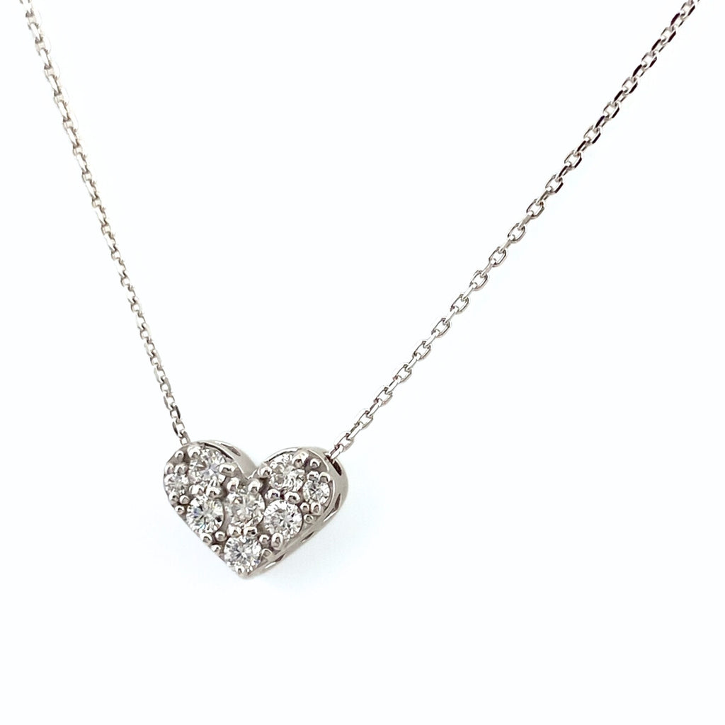 ポンテヴェキオ ハートモチーフ デザインネックレス ペンダント メレダイヤ ネックレス K18 ダイヤモンド レディース 【中古】brjwl