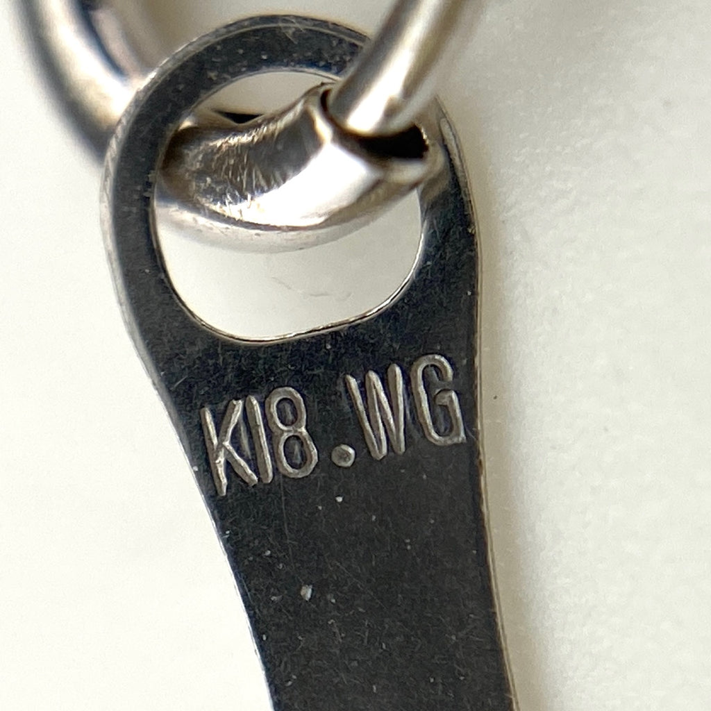 ブルージルコン デザインネックレス WG ホワイトゴールド ペンダント メレダイヤ ネックレス WG K18 ブルージルコン レディース 【中古】nbjwl
