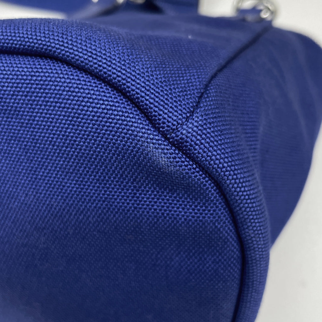 プラダ ロゴプレート ショルダーバッグ メンズ キャンバス ブルー 2VH147 レディース 【中古】brbag