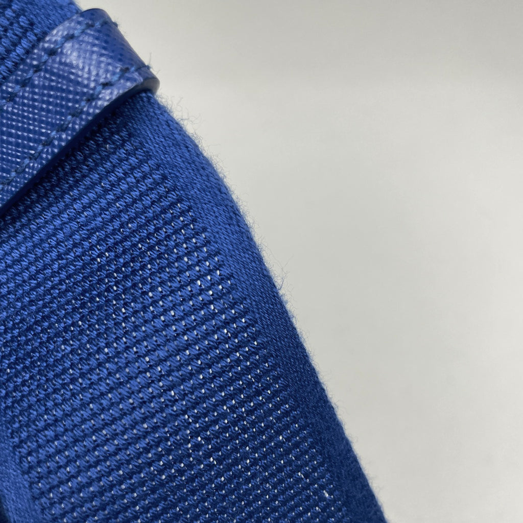 プラダ ロゴプレート ショルダーバッグ メンズ キャンバス ブルー 2VH147 レディース 【中古】brbag