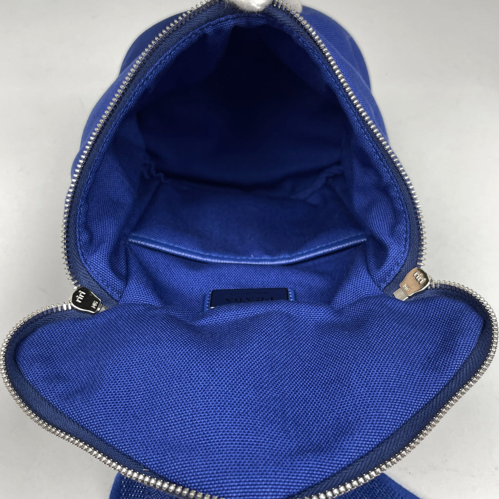 プラダ ロゴプレート ショルダーバッグ メンズ キャンバス ブルー 2VH147 レディース 【中古】brbag