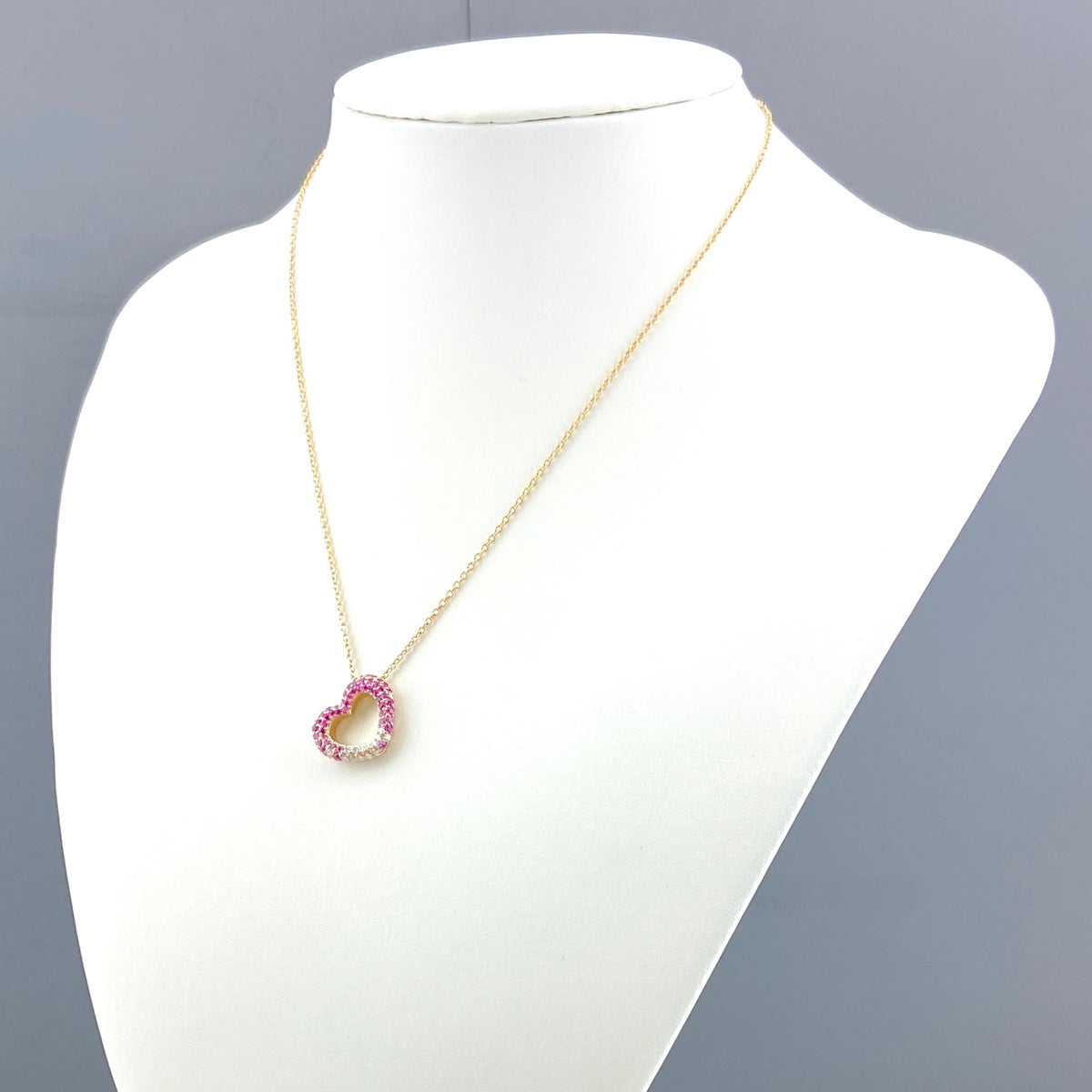 ポンテヴェキオ ハートネックレス k18YG 新品未使用 ポンテヴェキオ K18YG ハートネックレス ダイヤモンド ミニモ パヴェ