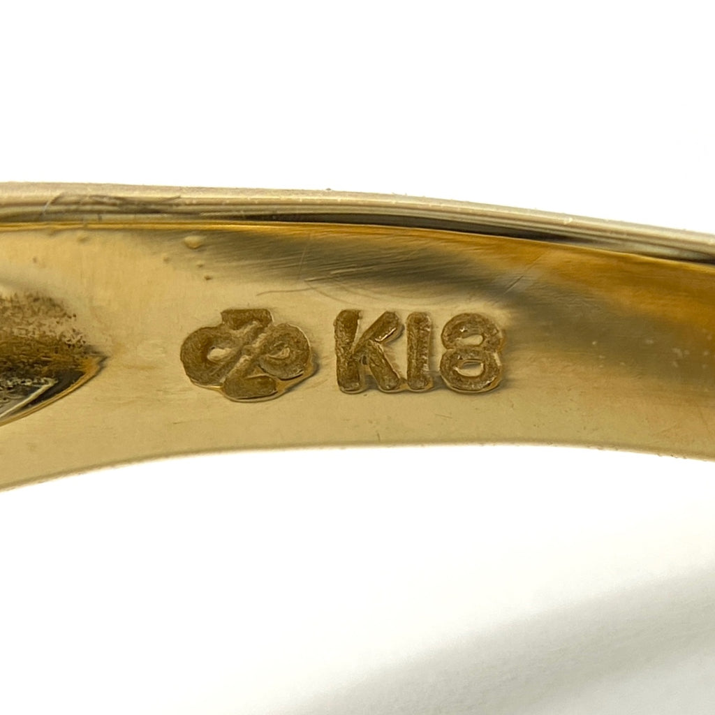 メレダイヤ デザインリング YG イエローゴールド 指輪 リング 12.5号 K18 ダイヤモンド レディース 【中古】nbjwl