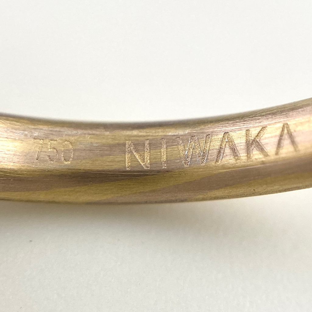 NIWAKA 俄 メレダイヤ デザインリング YG イエローゴールド 指輪 リング 8.5号 750 ダイヤモンド レディース 【中古】brjwl