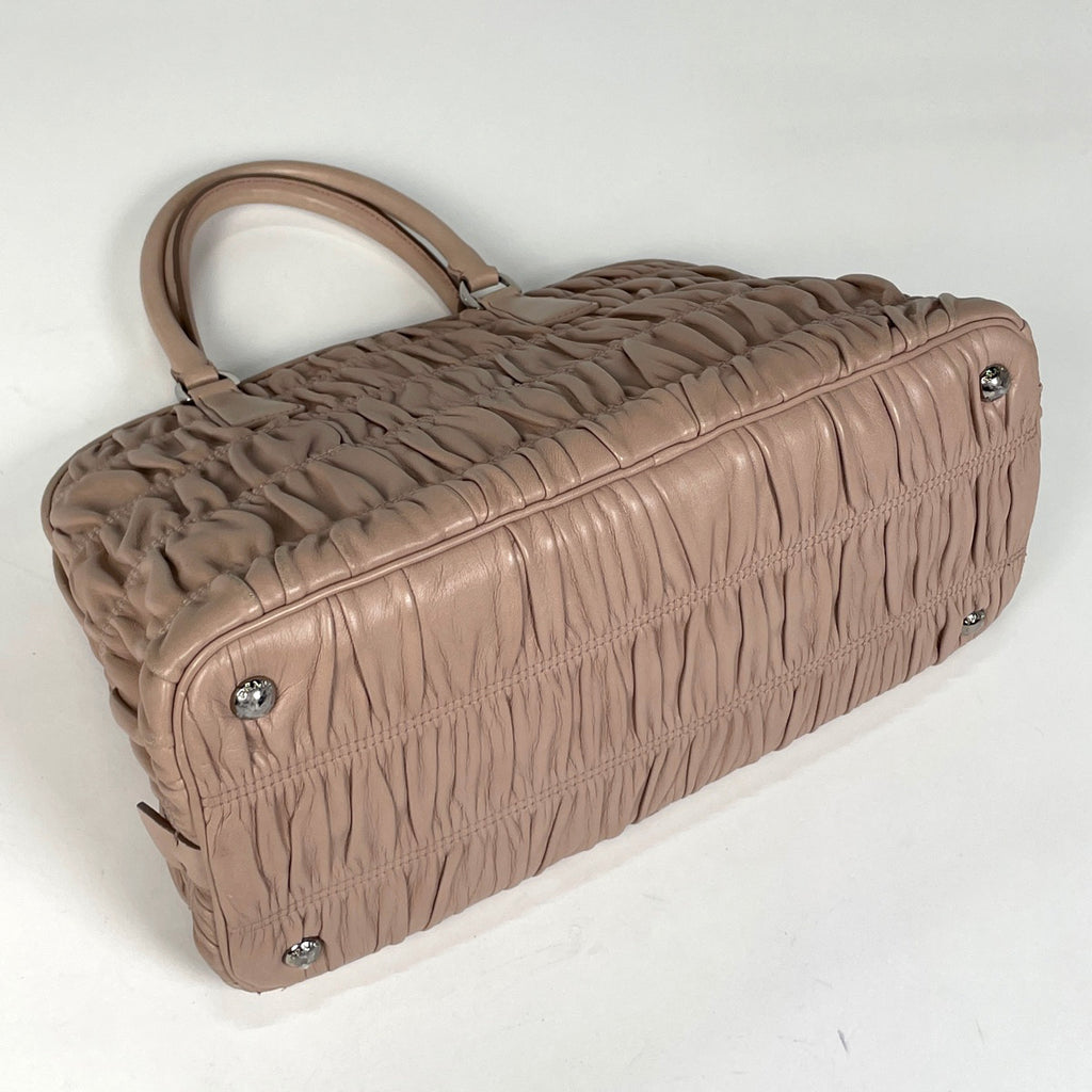プラダ ロゴ ハンドバッグ 2WAY ショルダーバッグ ギャザー ハンドバッグ レザー ピンク B2588L レディース 【中古】brbag