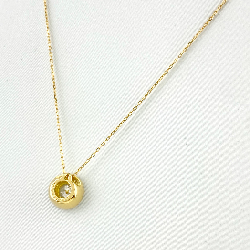 ダイヤモンド デザインネックレス YG イエローゴールド 指輪 メレダイヤ ネックレス K18 ダイヤモンド レディース 【中古】nbjwl